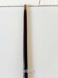Antique 19th Century Civil War Era Leather Wrapped Walking Plantation Stick Cane
