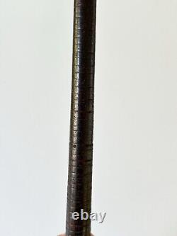 Antique 19th Century Civil War Era Leather Wrapped Walking Plantation Stick Cane