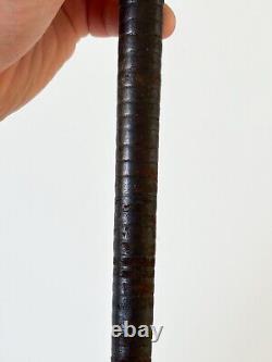 Antique 19th Century Civil War Era Leather Wrapped Walking Plantation Stick Cane