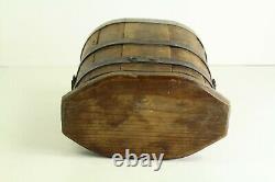 = Antique 19th c. Civil War Period Staved Wooden Canteen Barrel