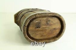 = Antique 19th c. Civil War Period Staved Wooden Canteen Barrel