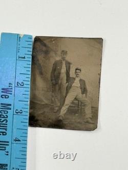 Antique 1/6th Plate Union Civil War Soldiers Photo Tintype KS IL Candid