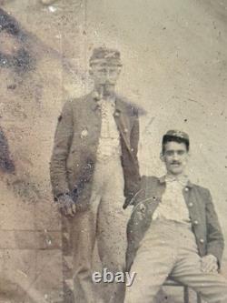 Antique 1/6th Plate Union Civil War Soldiers Photo Tintype KS IL Candid