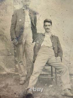 Antique 1/6th Plate Union Civil War Soldiers Photo Tintype KS IL Candid
