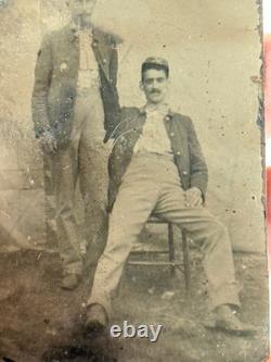 Antique 1/6th Plate Union Civil War Soldiers Photo Tintype KS IL Candid