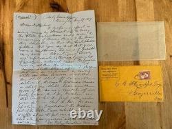 Antique 5/29/1859 Daily Union Office Letter MARCELLUS EMERY Confederate Support