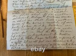 Antique 5/29/1859 Daily Union Office Letter MARCELLUS EMERY Confederate Support