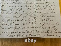 Antique 5/29/1859 Daily Union Office Letter MARCELLUS EMERY Confederate Support