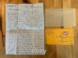 Antique 5/29/1859 Daily Union Office Letter MARCELLUS EMERY Confederate Support