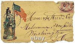 Antique American Civil War Patriotic Postal Cover With Stamp
