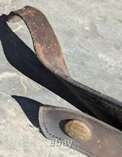 Antique Authentic US Civil War Horse Tack Collar Harness with 4 Brass Rosettes