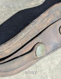 Antique Authentic US Civil War Horse Tack Collar Harness with 4 Brass Rosettes