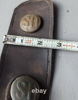 Antique Authentic US Civil War Horse Tack Collar Harness with 4 Brass Rosettes