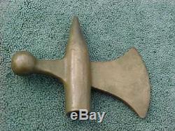 Antique Brass Battle Axe Flag Pole Topper / Tip Found In Pre Civil War Fort CA