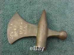 Antique Brass Battle Axe Flag Pole Topper / Tip Found In Pre Civil War Fort CA