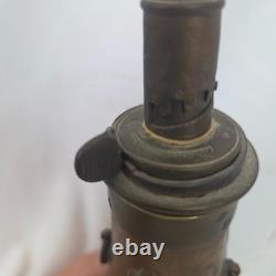 Antique Brass Embossed Hunting Scene Black Powder Flask Civil War Muzzleloader