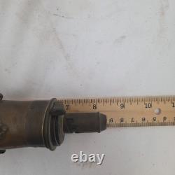 Antique Brass Embossed Hunting Scene Black Powder Flask Civil War Muzzleloader