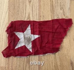 Antique Bunting Star Flag Fragment Civil War Era Red Field White Star