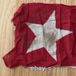 Antique Bunting Star Flag Fragment Civil War Era Red Field White Star