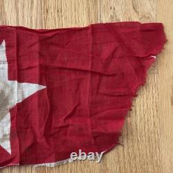 Antique Bunting Star Flag Fragment Civil War Era Red Field White Star