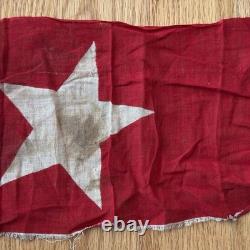 Antique Bunting Star Flag Fragment Civil War Era Red Field White Star