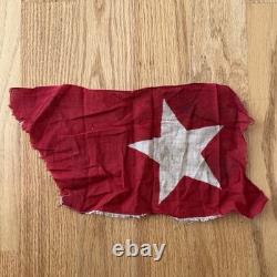 Antique Bunting Star Flag Fragment Civil War Era Red Field White Star