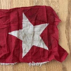 Antique Bunting Star Flag Fragment Civil War Era Red Field White Star