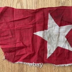 Antique Bunting Star Flag Fragment Civil War Era Red Field White Star