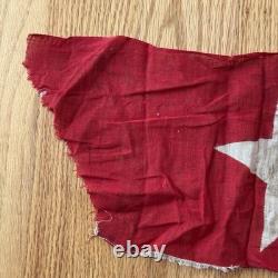Antique Bunting Star Flag Fragment Civil War Era Red Field White Star