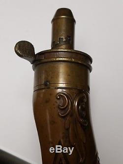 Antique CIVIL War American Flask & Cap Company Copper Rifle Stock Powder Flask