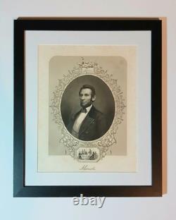 Antique Civil War 1862 Engraved Portrait Of President Abraham Lincoln By McRae