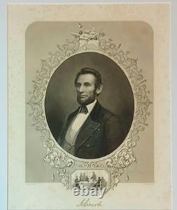 Antique Civil War 1862 Engraved Portrait Of President Abraham Lincoln By McRae
