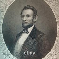 Antique Civil War 1862 Engraved Portrait Of President Abraham Lincoln By McRae