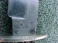 Antique Civil War Bowie Knife IXL Washington Works Sheffield Stag & Leather Sca