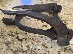 Antique Civil War Cavalry Spur with Leather Strap Historical Collection Piece