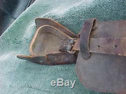 Antique Civil War Confederate Texas Hope Leather Saddle w Star Conchos Covered S
