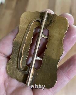 Antique Civil War Era 14k Solid Yellow Gold Union Sash Buckle Engraved 20g
