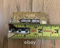 Antique Civil War Era 14k Solid Yellow Gold Union Sash Buckle Engraved 20g