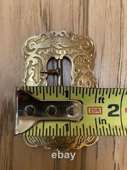 Antique Civil War Era 14k Solid Yellow Gold Union Sash Buckle Engraved 20g