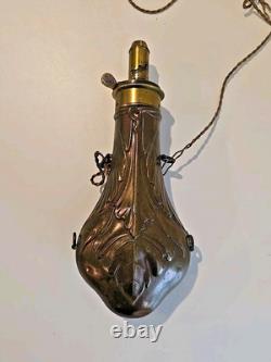 Antique Civil War Era Brass Powder Flask James Dixon & Sons Sheffield RARE