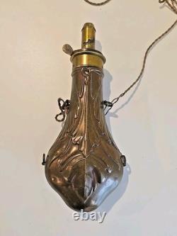 Antique Civil War Era Brass Powder Flask James Dixon & Sons Sheffield RARE