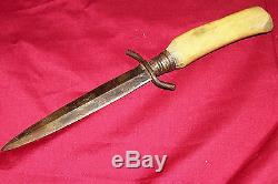 Antique Civil War Era Dagger Stag Handle Knife Old Vintage Fighting Combat Grip