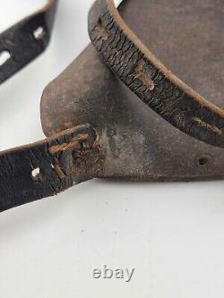 Antique Civil War Era Long Barrel Colt Woodsman Holster W Strap. Black Leather