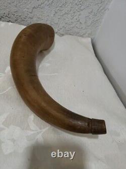Antique Civil War Era Powder Flask /Horn Americana Circa 1860's