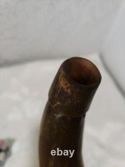 Antique Civil War Era Powder Flask /Horn Americana Circa 1860's