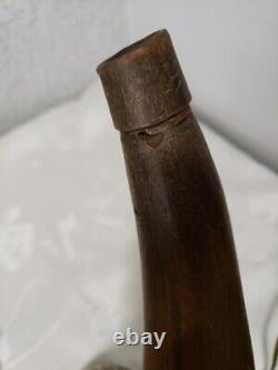 Antique Civil War Era Powder Flask /Horn Americana Circa 1860's