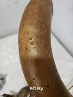 Antique Civil War Era Powder Flask /Horn Americana Circa 1860's