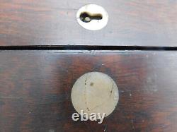Antique Civil War Era Travel Desk MOP inlay 14.5 x 9.5 x 3.5 Lockable NO Key