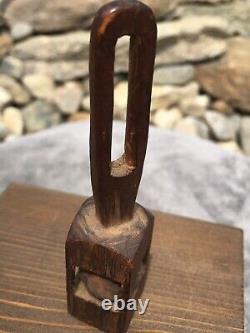 Antique Civil War Era Wood Carved Cage Ball Folk Art Trench POW Early Child Toy