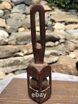Antique Civil War Era Wood Carved Cage Ball Folk Art Trench POW Early Child Toy